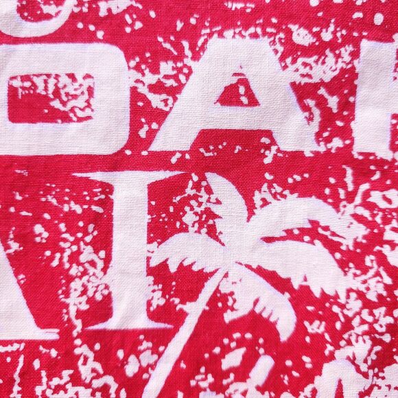 Vintage Hawaiian Shirt Mens M Red Pelele Hawaii Oahu Kauai Maui Palm Tree Button - Picture 6 of 11